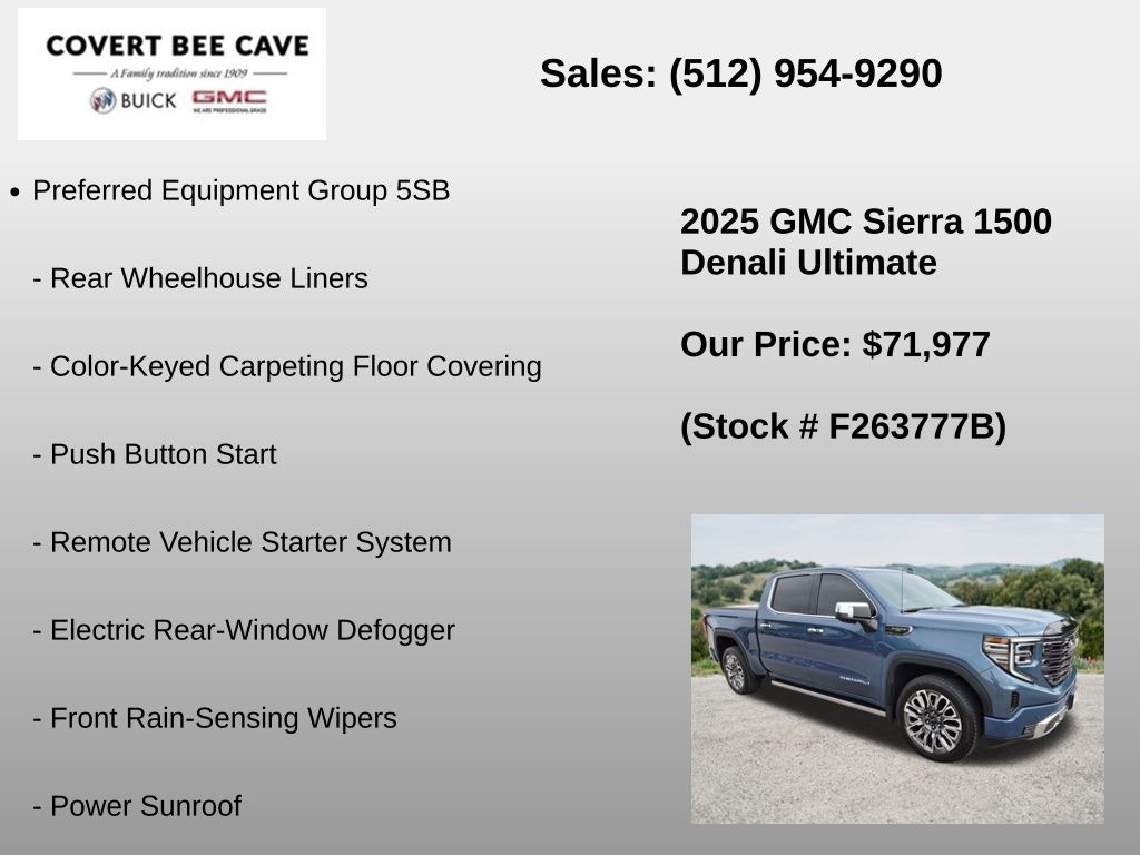 Used Car 2025 Gmc Sierra 1500  Denali Ultimate For Sale Under $80,000 In Austin, Texas