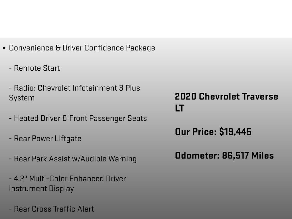 2020 Chevrolet Traverse LT Gray at Klick Lewis Buick Chevrolet