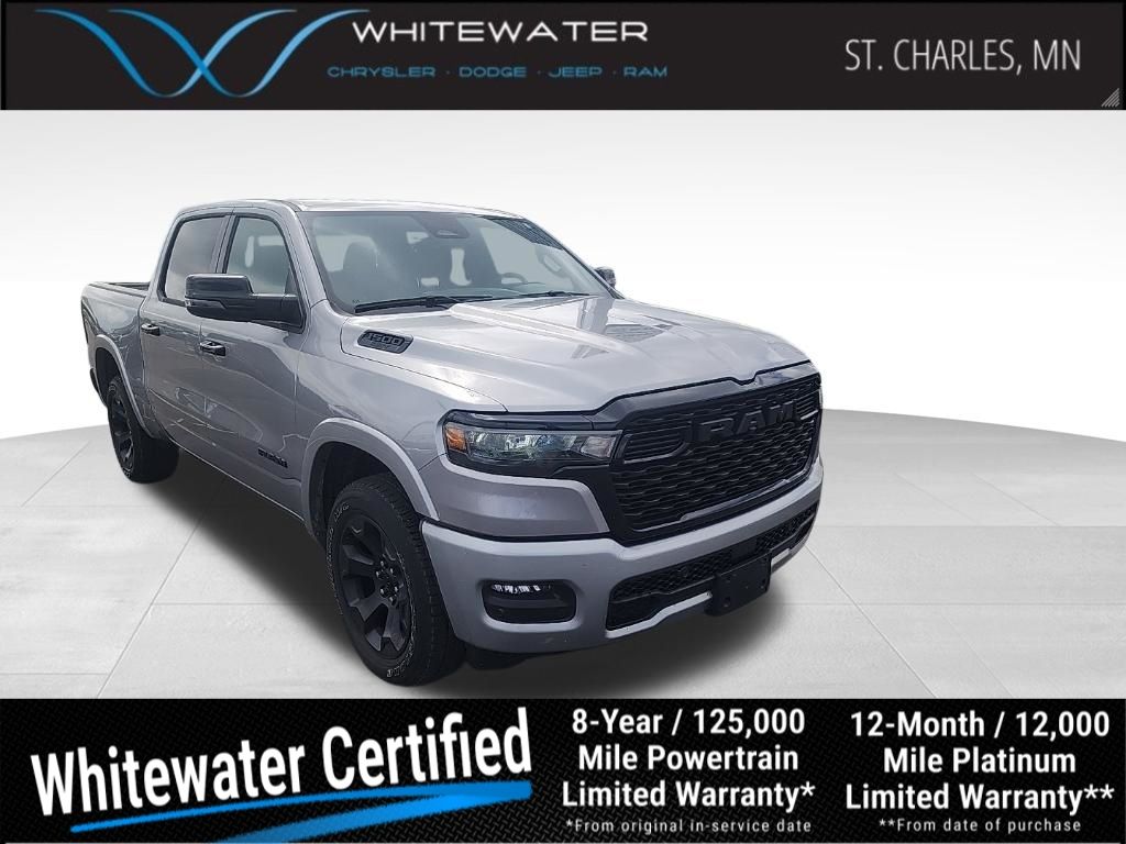 Billet Silver Metallic Clearcoat 2025 RAM 1500 Big Horn Crew Cab 4WD Pickup Truck Four-Wheel Drive 8-Speed Automatic