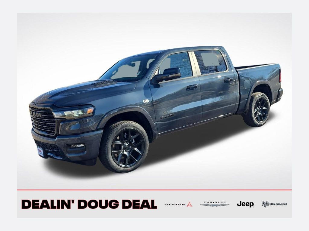 Forged Blue Metallic 2026 RAM 1500 Laramie Crew Cab 4WD Pickup Truck Four-Wheel Drive 8-Speed Automatic