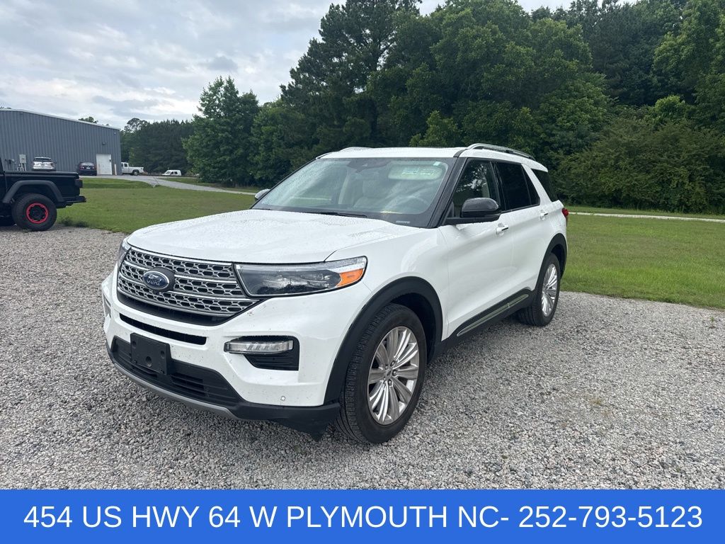 White Metallic 2022 Ford Explorer Limited RWD SUV / Crossover Rear-Wheel Drive Automatic