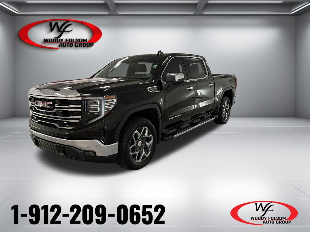 Onyx Black 2025 GMC Sierra 1500 SLT Crew Cab 4WD Pickup Truck Four-Wheel Drive Automatic
