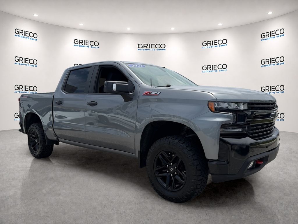 Gray (Satin Steel Metallic) 2021 Chevrolet Silverado 1500 Pickup Truck Four-Wheel Drive Automatic