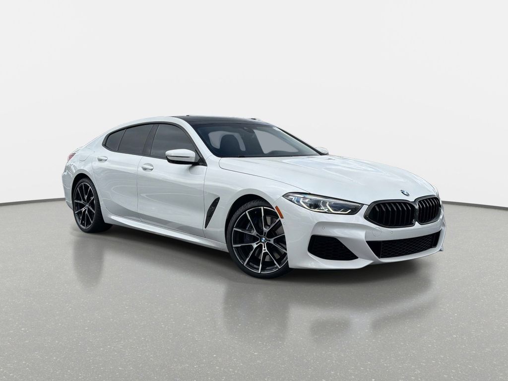 White Metallic 2021 BMW 8 Series 840i Gran Coupe RWD Coupe Rear-Wheel Drive Automatic