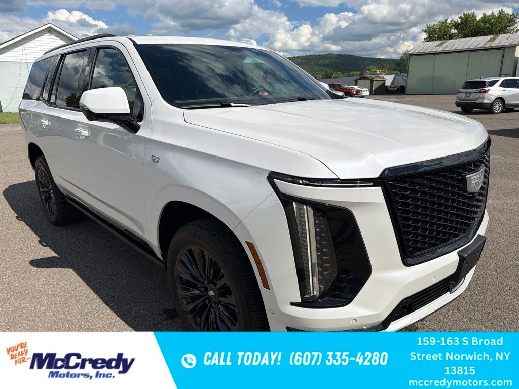 Crystal White Tricoat 2025 Cadillac Escalade SUV / Crossover Four-Wheel Drive Automatic