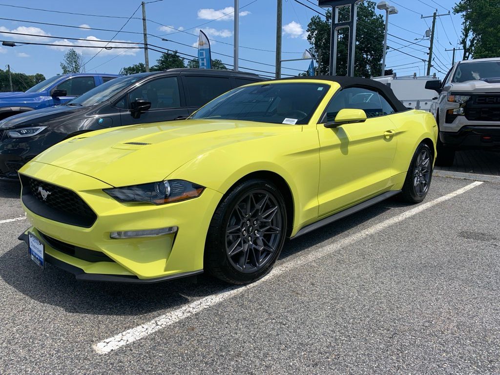 Yellow 2021 Ford Mustang Convertible Rear-Wheel Drive Automatic