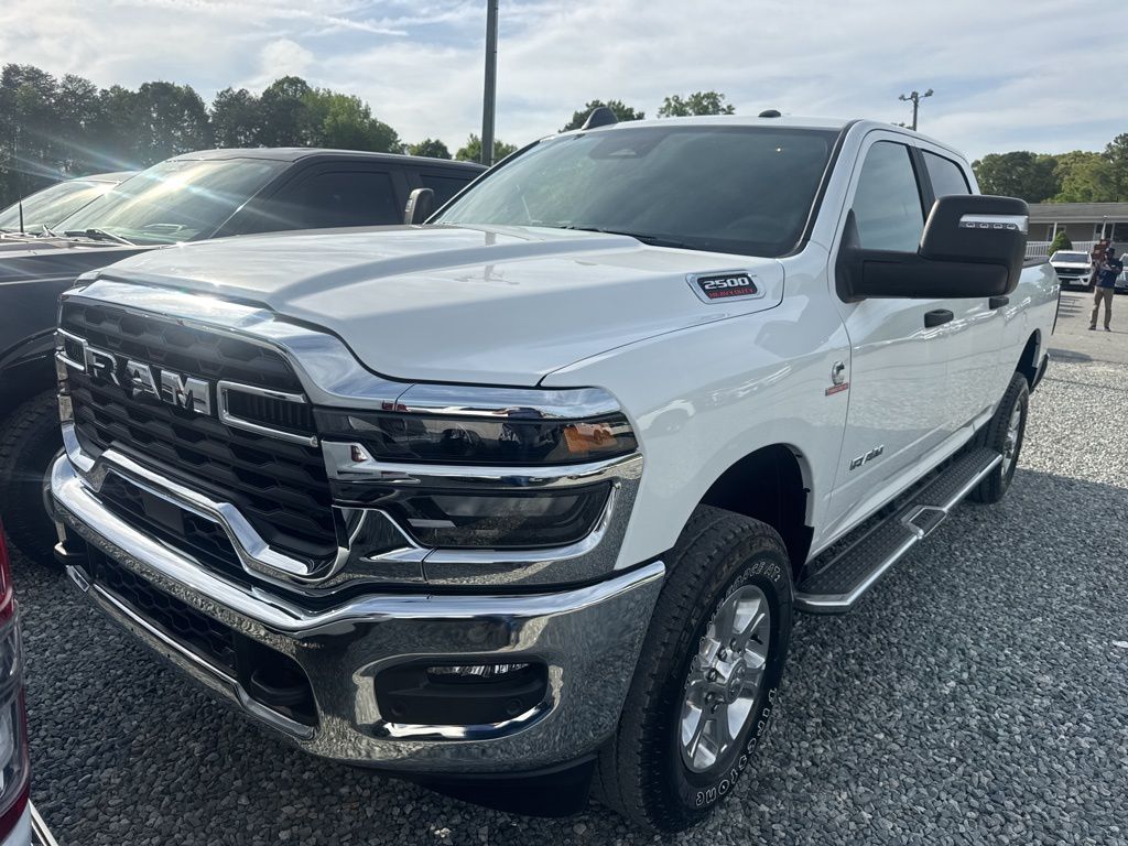 Bright White Clearcoat 2025 RAM 2500 Big Horn Crew Cab 4WD Pickup Truck Four-Wheel Drive 8-Speed Automatic