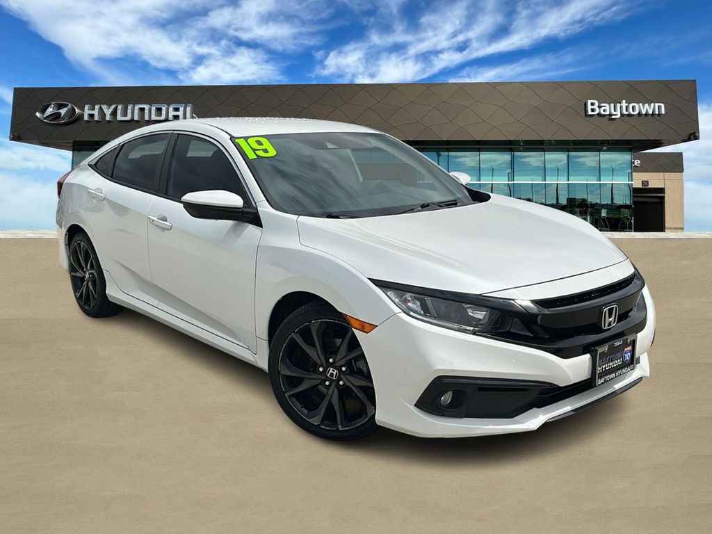 2019 Honda Civic Sport White at Joe Myers Mazda Kia