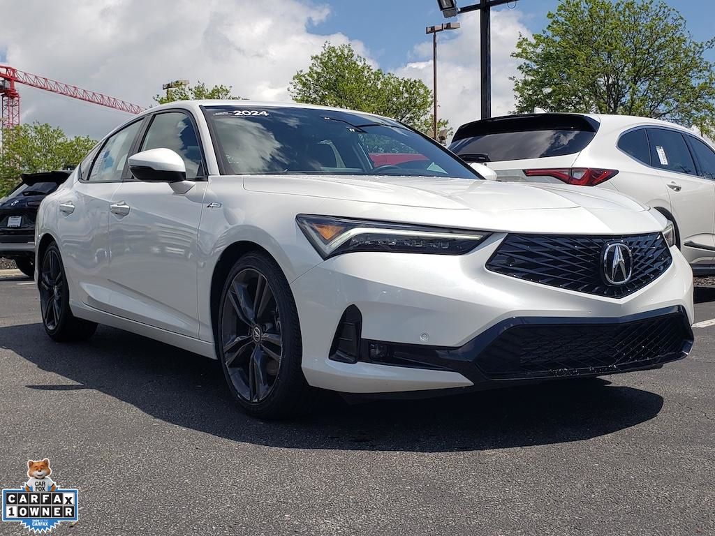 Platinum White Pearl 2024 Acura Integra FWD with Technology and A-SPEC Package Sedan Front-Wheel Drive Continuously Variable Transmission