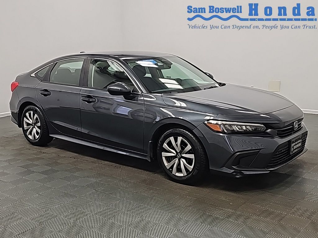 Meteorite Gray Metallic 2024 Honda Civic LX FWD Sedan Front-Wheel Drive Continuously Variable Transmission