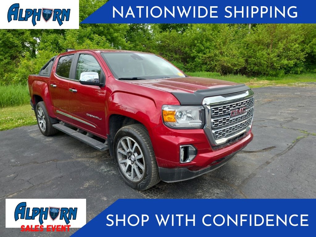 Cayenne Red 2021 GMC Canyon Denali Crew Cab 4WD Pickup Truck Four-Wheel Drive 8-Speed Automatic