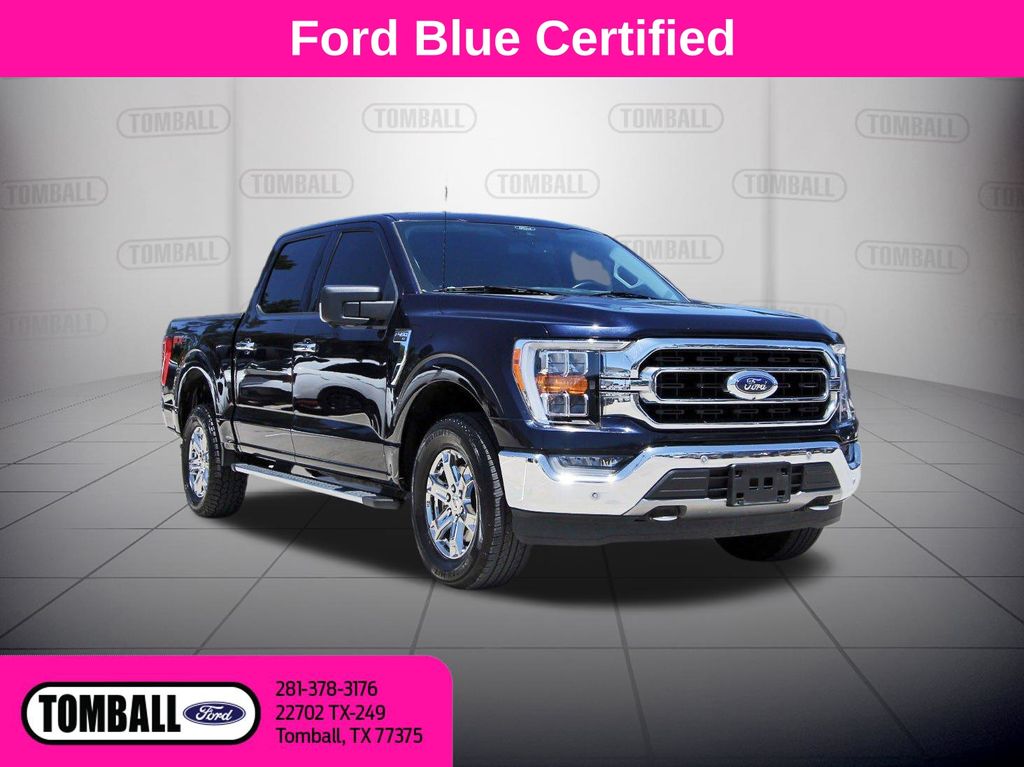Blue Metallic 2021 Ford F-150 Pickup Truck Four-Wheel Drive Automatic