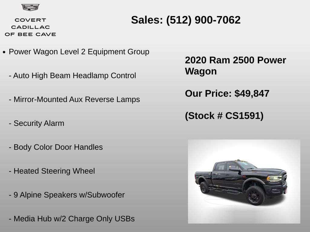 Used Car 2020 Ram 2500  Power Wagon For Sale Under $50,000 In Austin, Texas