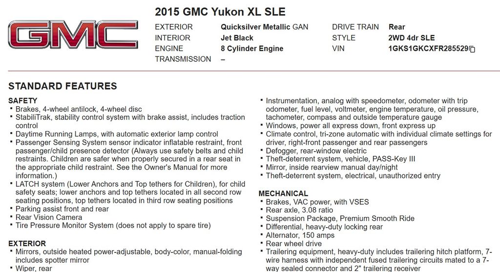 2015 GMC Yukon XL SLE 1500 photo