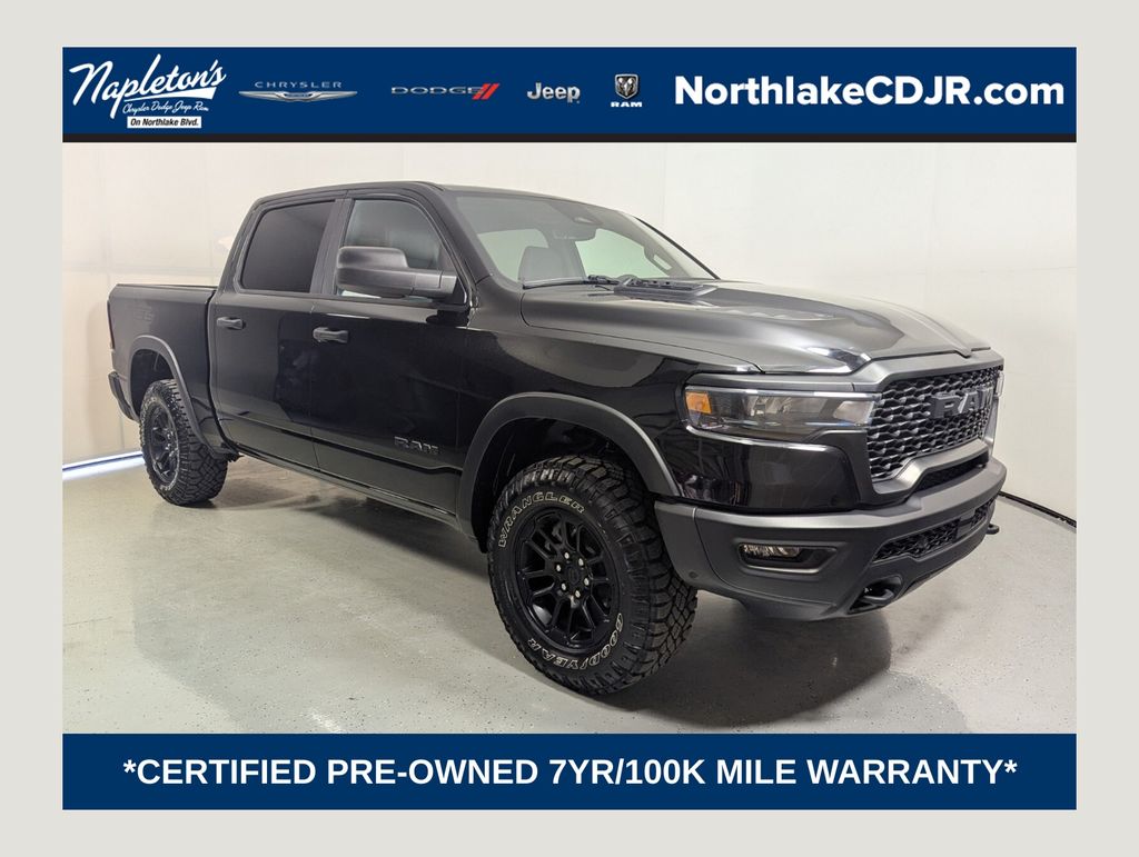 Diamond Black Crystal Pearlcoat 2025 RAM 1500 Pickup Truck Four-Wheel Drive 8-Speed Automatic