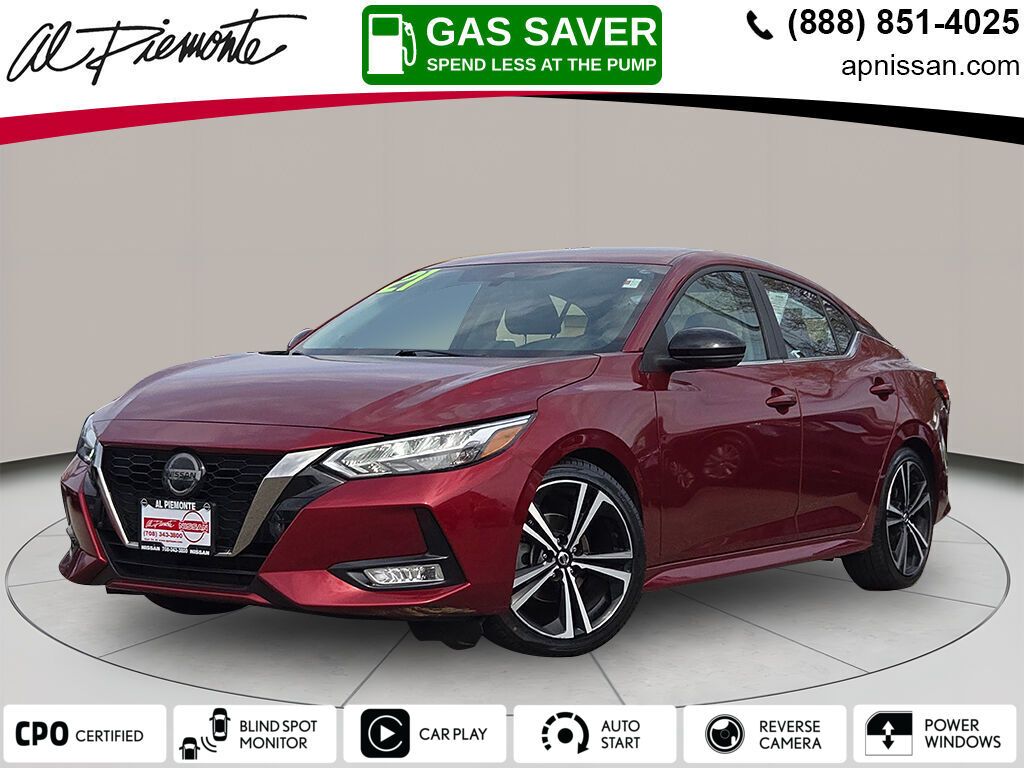 Red (Scarlet) 2021 Nissan Sentra SR FWD Sedan Front-Wheel Drive Continuously Variable Transmission