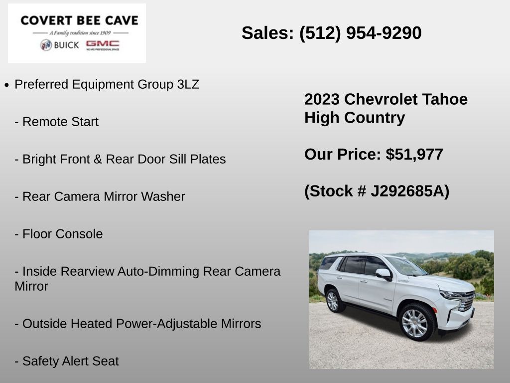 Used Car 2023 Chevrolet Tahoe  High Country For Sale Under $60,000 In Austin, Texas