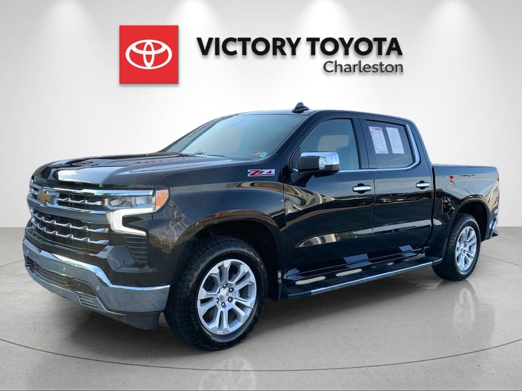 Black 2023 Chevrolet Silverado 1500 LTZ Crew Cab 4WD Pickup Truck Four-Wheel Drive Automatic