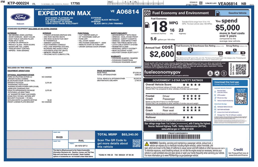 New 2027 Black Ford Platinum image 3