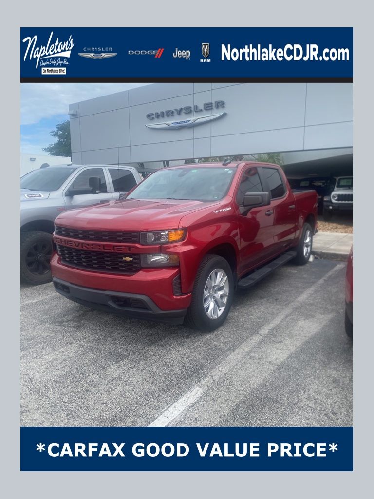 Cherry Red 2021 Chevrolet Silverado 1500 Custom Crew Cab RWD Pickup Truck 4X2 8-Speed Automatic