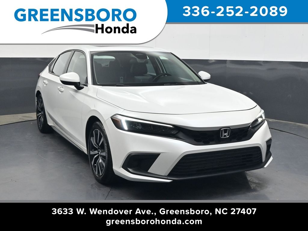 Platinum White Pearl 2024 Honda Civic Hatchback EX-L FWD Hatchback Front-Wheel Drive Continuously Variable Transmission