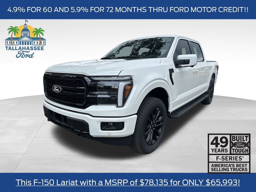Star White Metallic Tri-Coat 2026 Ford F-150 Lariat SuperCrew 4WD Pickup Truck Four-Wheel Drive Automatic