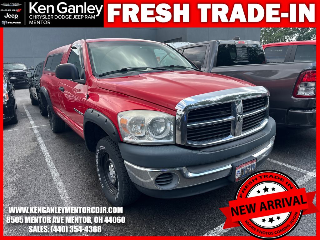 Red 2007 Dodge RAM 1500 Pickup Truck Four-Wheel Drive 5-Speed Automatic