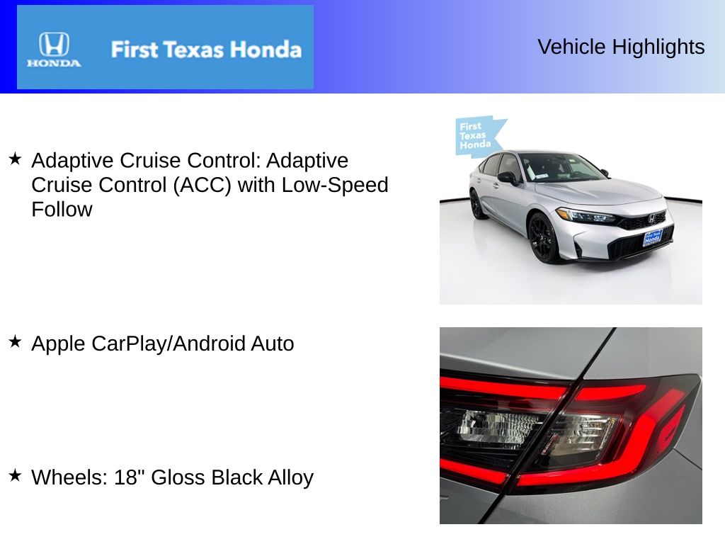 Used Car 2025 Honda Civic  Sport For Sale Under $30,000 In Austin, Texas