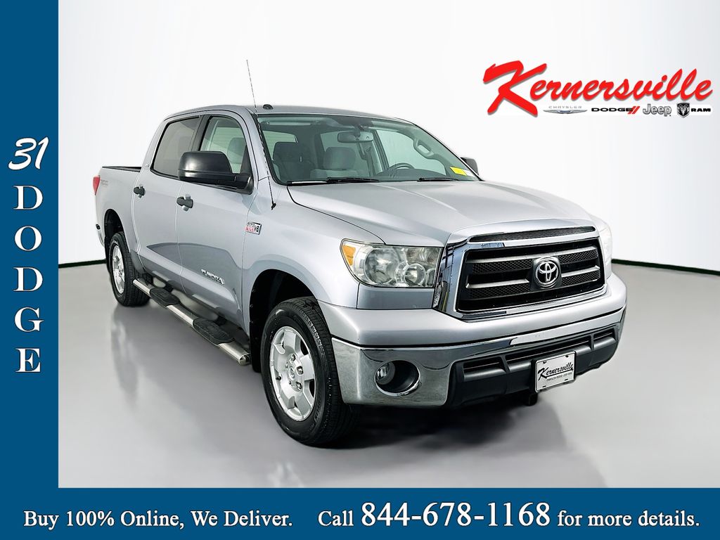 Silver Sky Metallic 2013 Toyota Tundra Grade CrewMax 5.7L 4WD Pickup Truck Four-Wheel Drive 6-Speed Automatic Overdrive