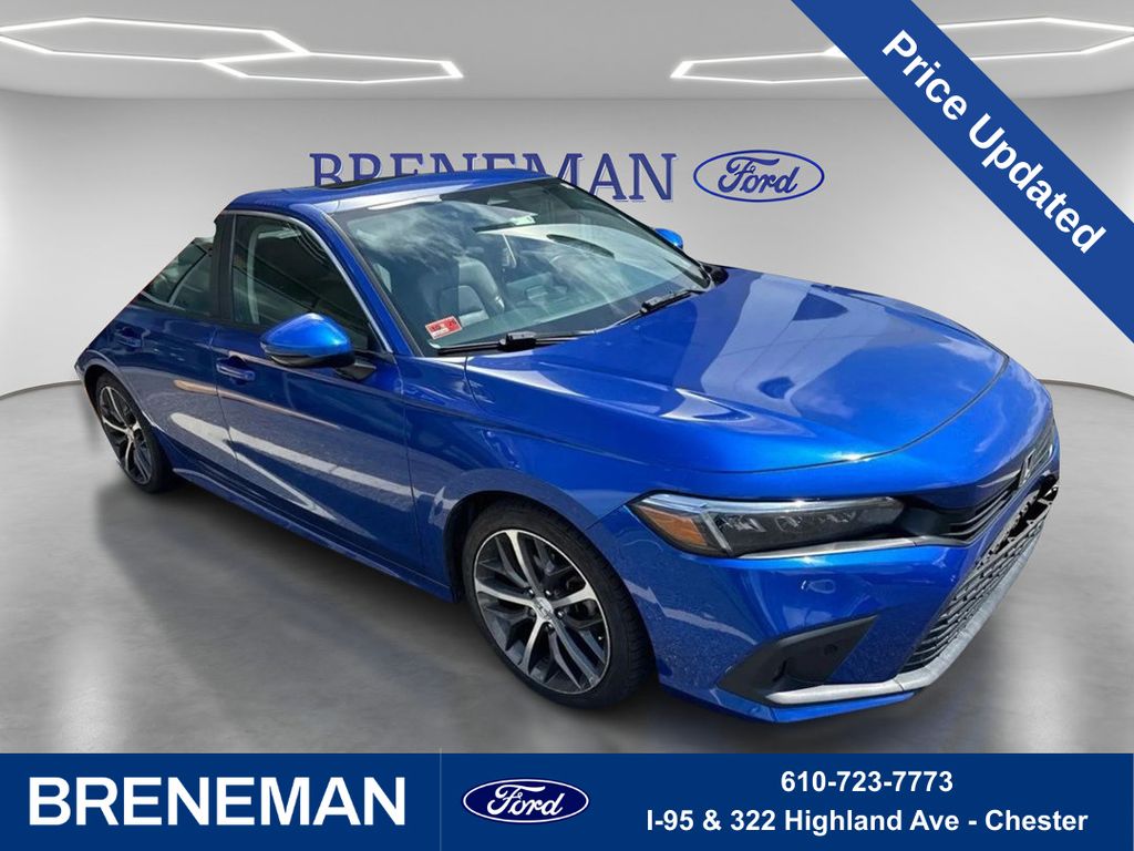 Aegean Blue Metallic 2022 Honda Civic Sedan Front-Wheel Drive Continuously Variable Transmission