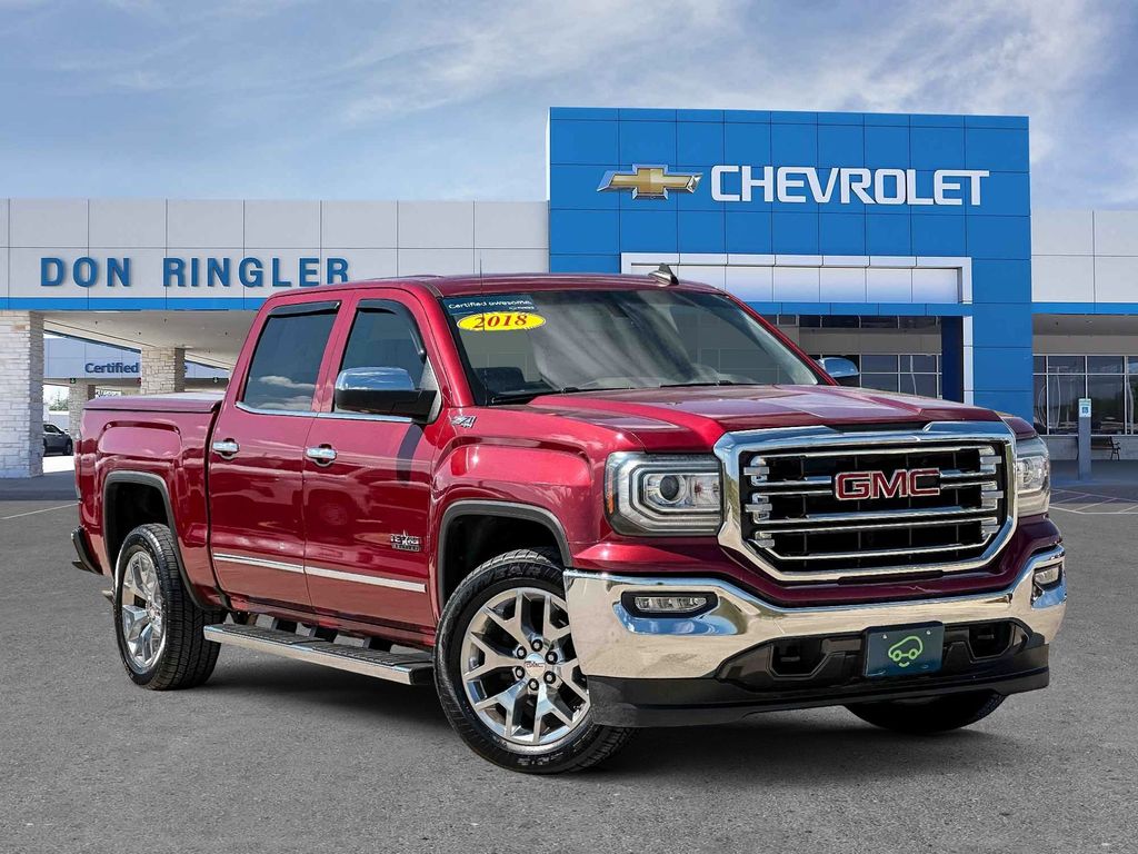 Red Quartz Tintcoat 2018 GMC Sierra 1500 SLT Crew Cab 4WD Pickup Truck Four-Wheel Drive 8-Speed Automatic Overdrive