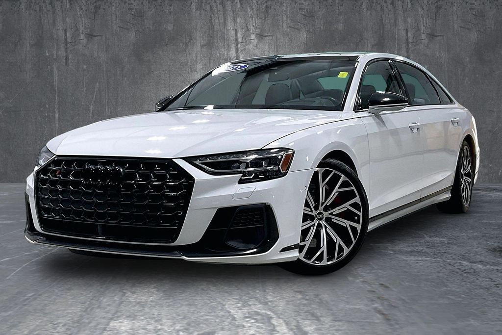 Glacier White 2025 Audi S8 Sedan All-Wheel Drive 8-Speed Automatic