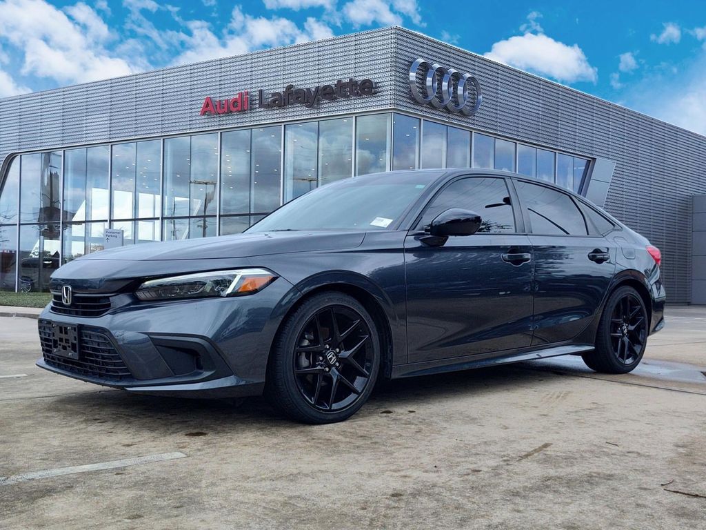 Gray Metallic 2024 Honda Civic Sport FWD Sedan Front-Wheel Drive Continuously Variable Transmission