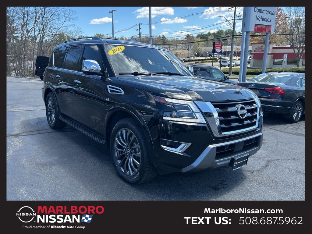 Super Black 2021 Nissan Armada Platinum 4WD SUV / Crossover Four-Wheel Drive 7-Speed Automatic