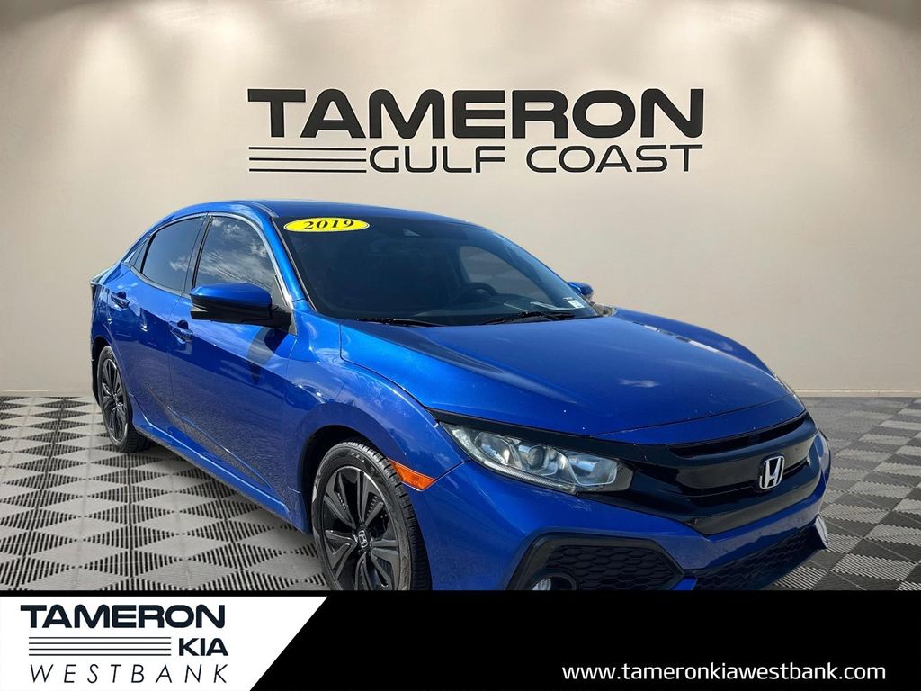 Blue 2019 Honda Civic Hatchback EX FWD Hatchback Front-Wheel Drive Continuously Variable Transmission