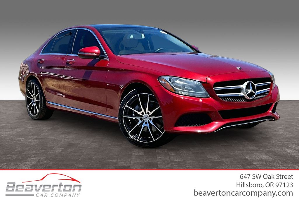 Red 2017 Mercedes-Benz C-Class Sedan All-Wheel Drive 7-Speed Automatic