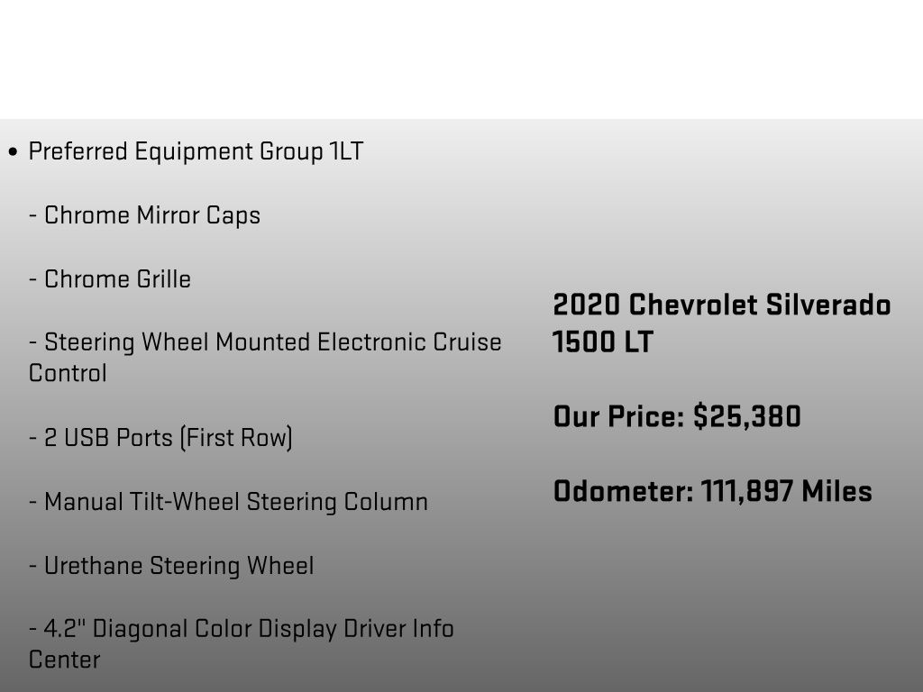 2020 Chevrolet Silverado 1500 LT Black at Phil Fitts Ford