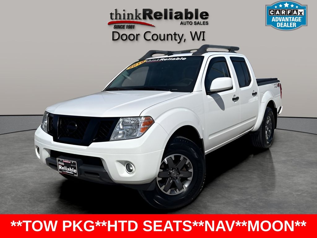 Glacier White 2019 Nissan Frontier PRO-4X Crew Cab 4WD Pickup Truck Four-Wheel Drive 5-Speed Automatic Overdrive