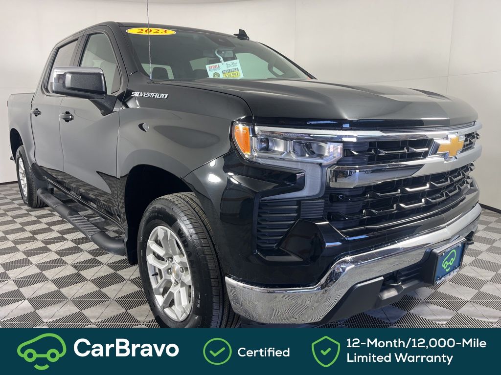 Black 2023 Chevrolet Silverado 1500 LT Crew Cab 4WD Pickup Truck Four-Wheel Drive 8-Speed Automatic
