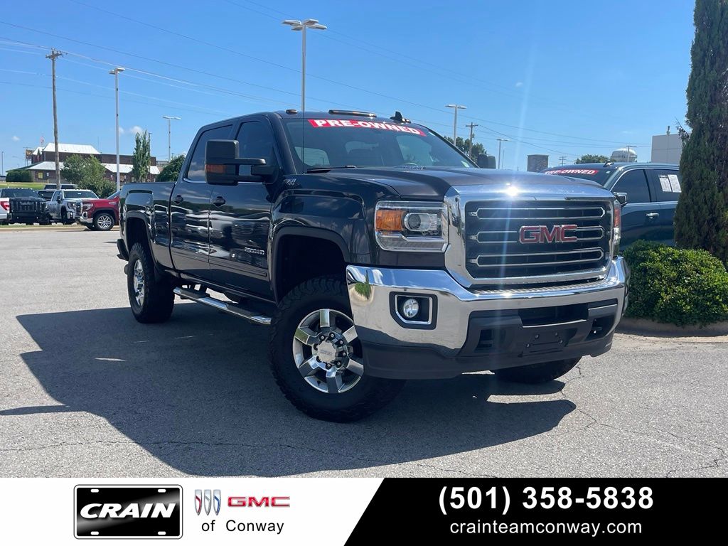 Gray (Iridium Metallic) 2016 GMC Sierra 2500HD SLE Crew Cab SB 4WD Pickup Truck Four-Wheel Drive 6-Speed Automatic
