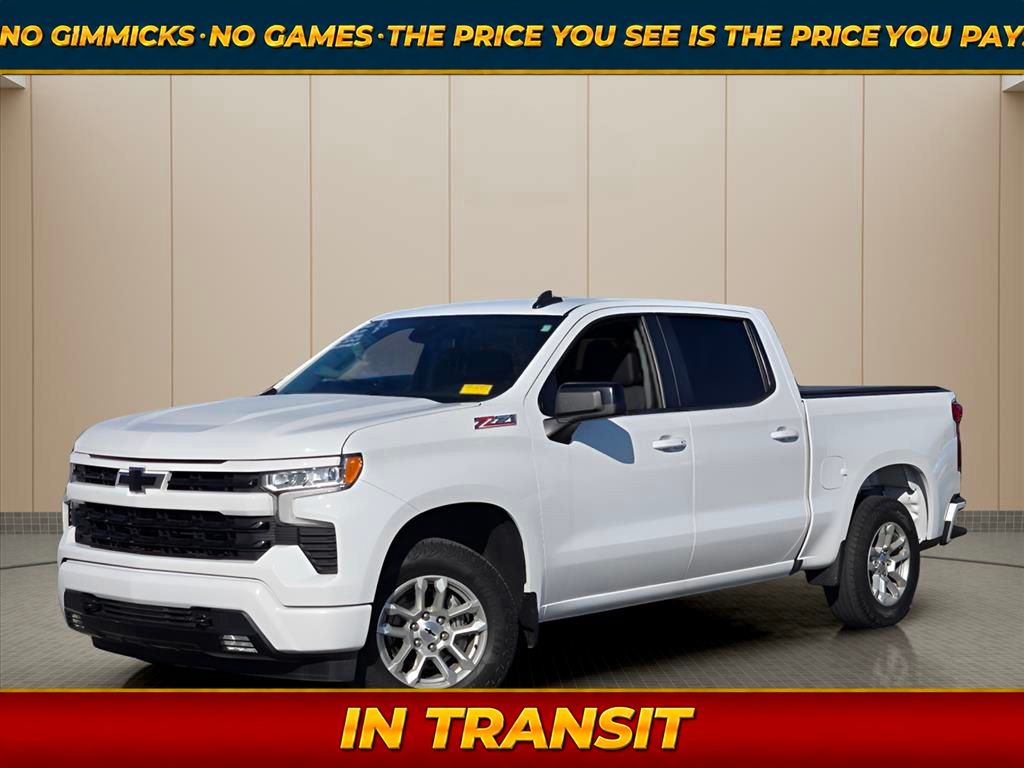Summit White 2023 Chevrolet Silverado 1500 RST Crew Cab 4WD Pickup Truck Four-Wheel Drive Automatic