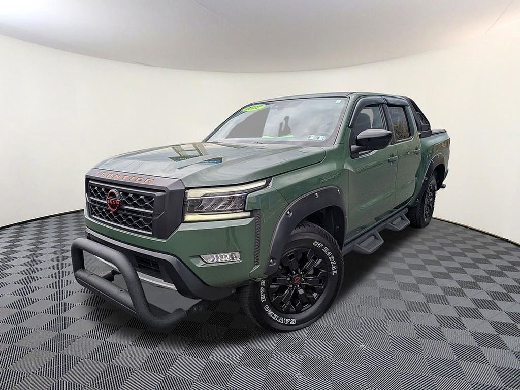 Green Metallic 2022 Nissan Frontier PRO-4X Crew Cab 4WD Pickup Truck Four-Wheel Drive 9-Speed Automatic