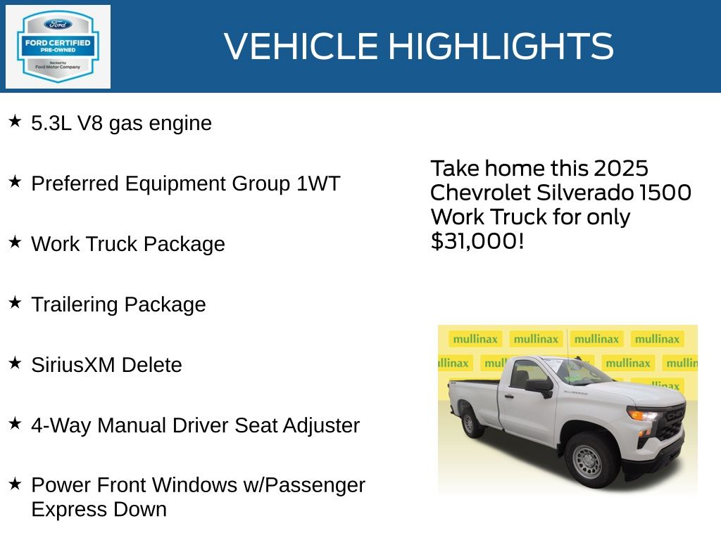 Certified Used 2025 White Chevrolet WT image 23