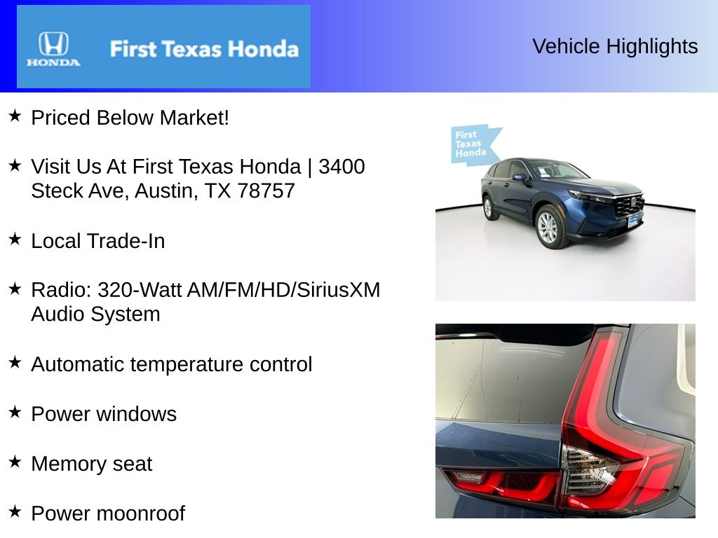 Used Car 2025 Honda Cr-v  Ex-l For Sale Under $35,000 In Austin, Texas