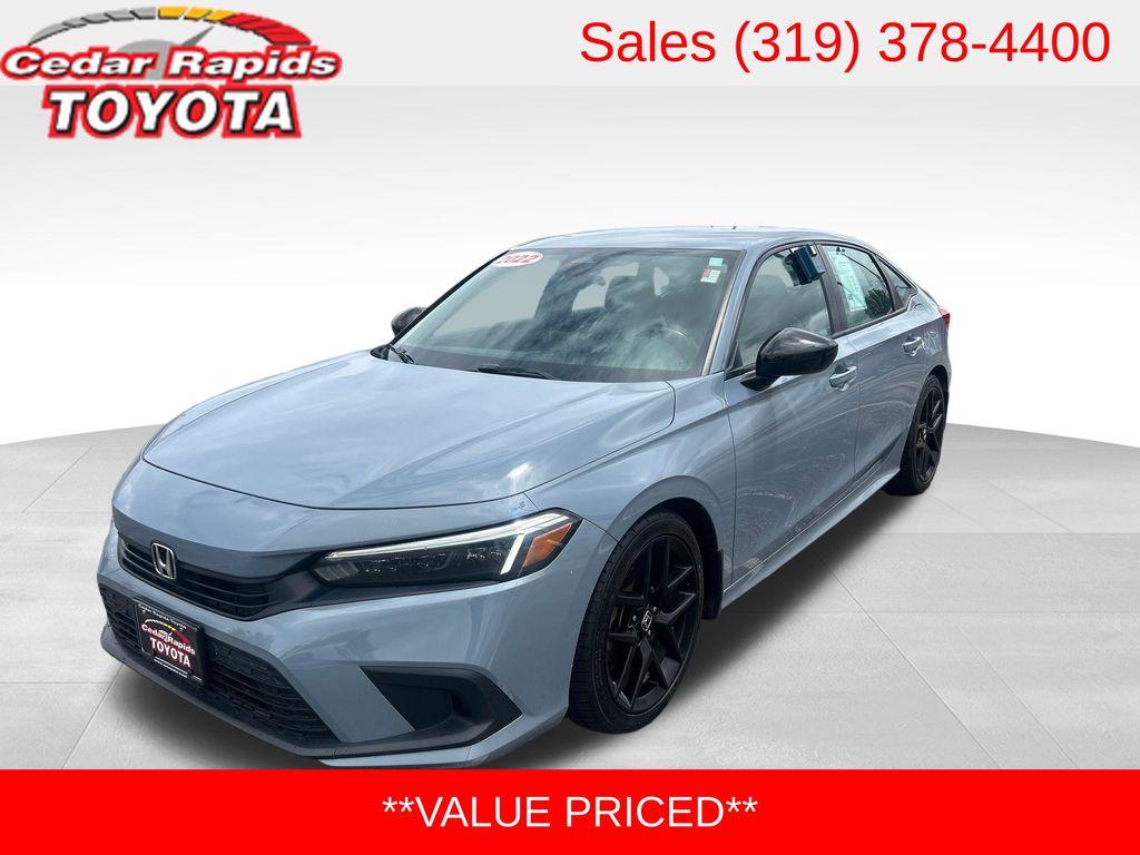 Gray 2022 Honda Civic Sedan Front-Wheel Drive Continuously Variable Transmission
