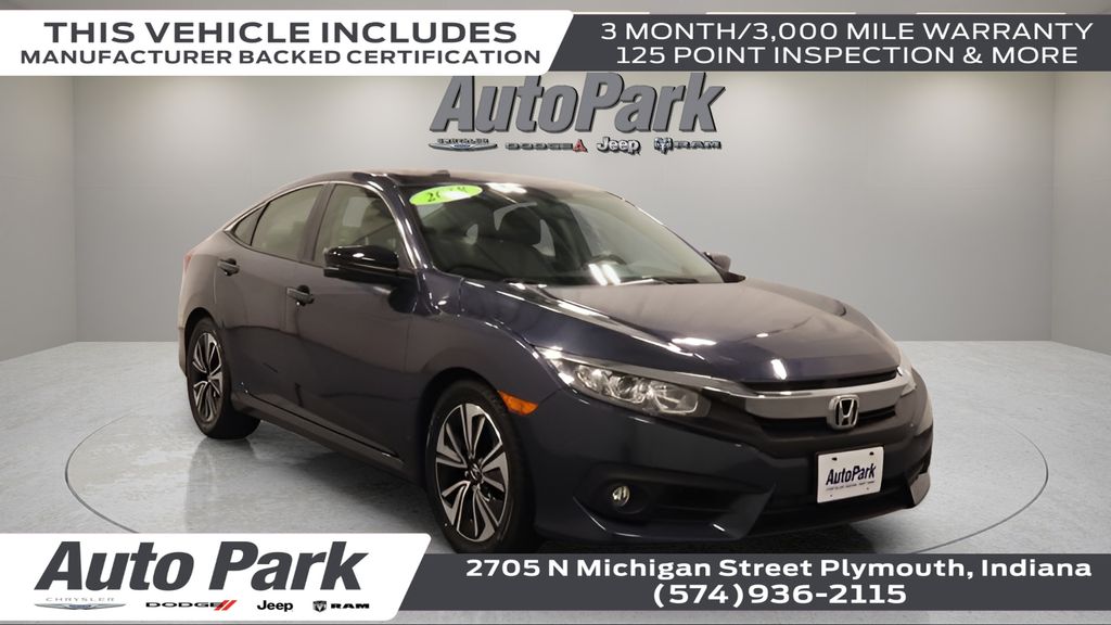 Aegean Blue Metallic 2018 Honda Civic Sedan Front-Wheel Drive Continuously Variable Transmission