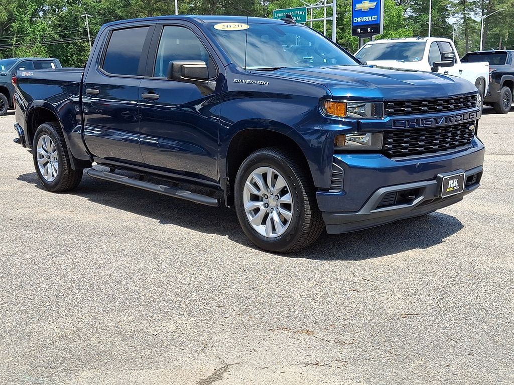 Northsky Blue Metallic 2020 Chevrolet Silverado 1500 Custom Crew Cab 4WD Pickup Truck Four-Wheel Drive 8-Speed Automatic