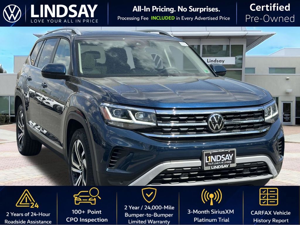 Tourmaline Blue Metallic 2023 Volkswagen Atlas 8-Speed Automatic