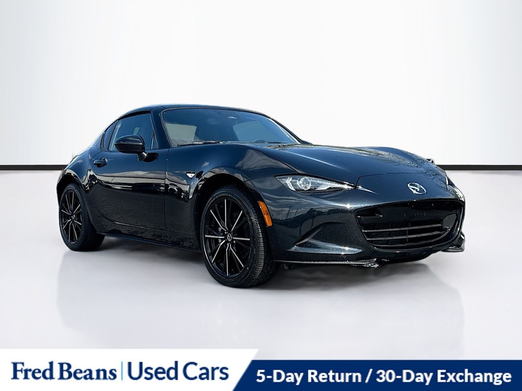 Jet Black Mica 2025 Mazda MX-5 Miata RF Grand Touring RWD Convertible Rear-Wheel Drive 6-Speed Automatic
