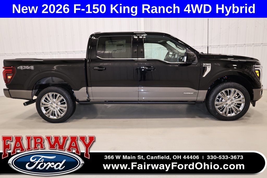 Agate Black Metallic 2026 Ford F-150 King Ranch SuperCrew 4WD Pickup Truck Four-Wheel Drive Automatic